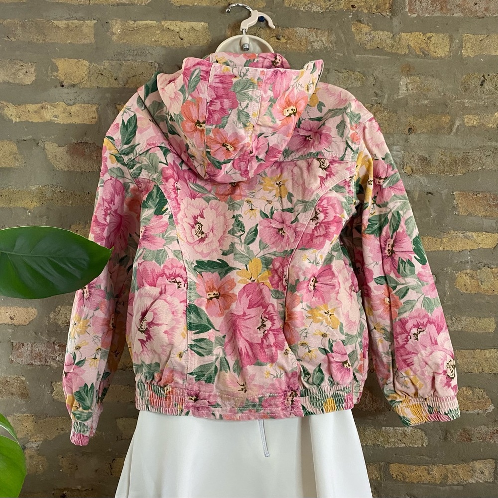 URBAN OUTFITTERS ~ Pink Floral Denim Hoodie Jacket - Picture 4 of 8
